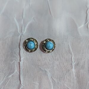 Chic Silver and Blue Gemstone Earrings